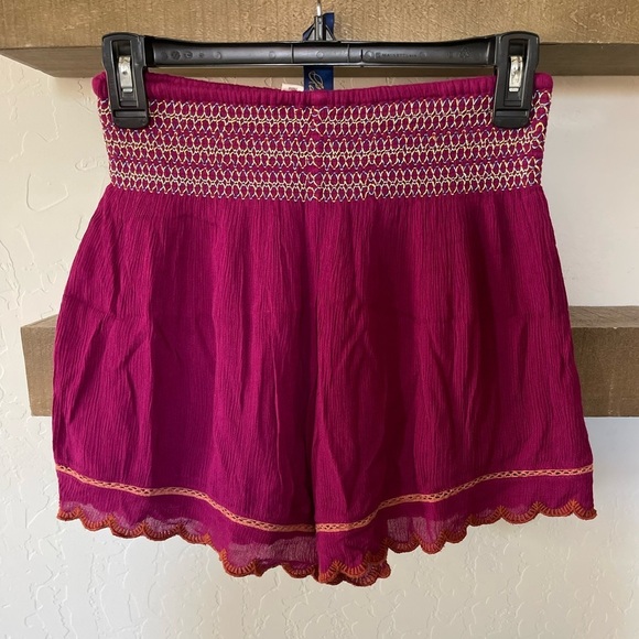 Blue Rain Francesca’s| Stretch Waist, Pull On Boho Tassel Shorts, Embroidered••• - Picture 2 of 12